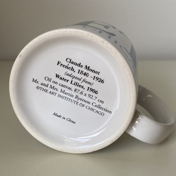 Claude Monet Water Lillies Art Institute of Chicago souvenir Coffee Mug Cup - Picture 8 of 8